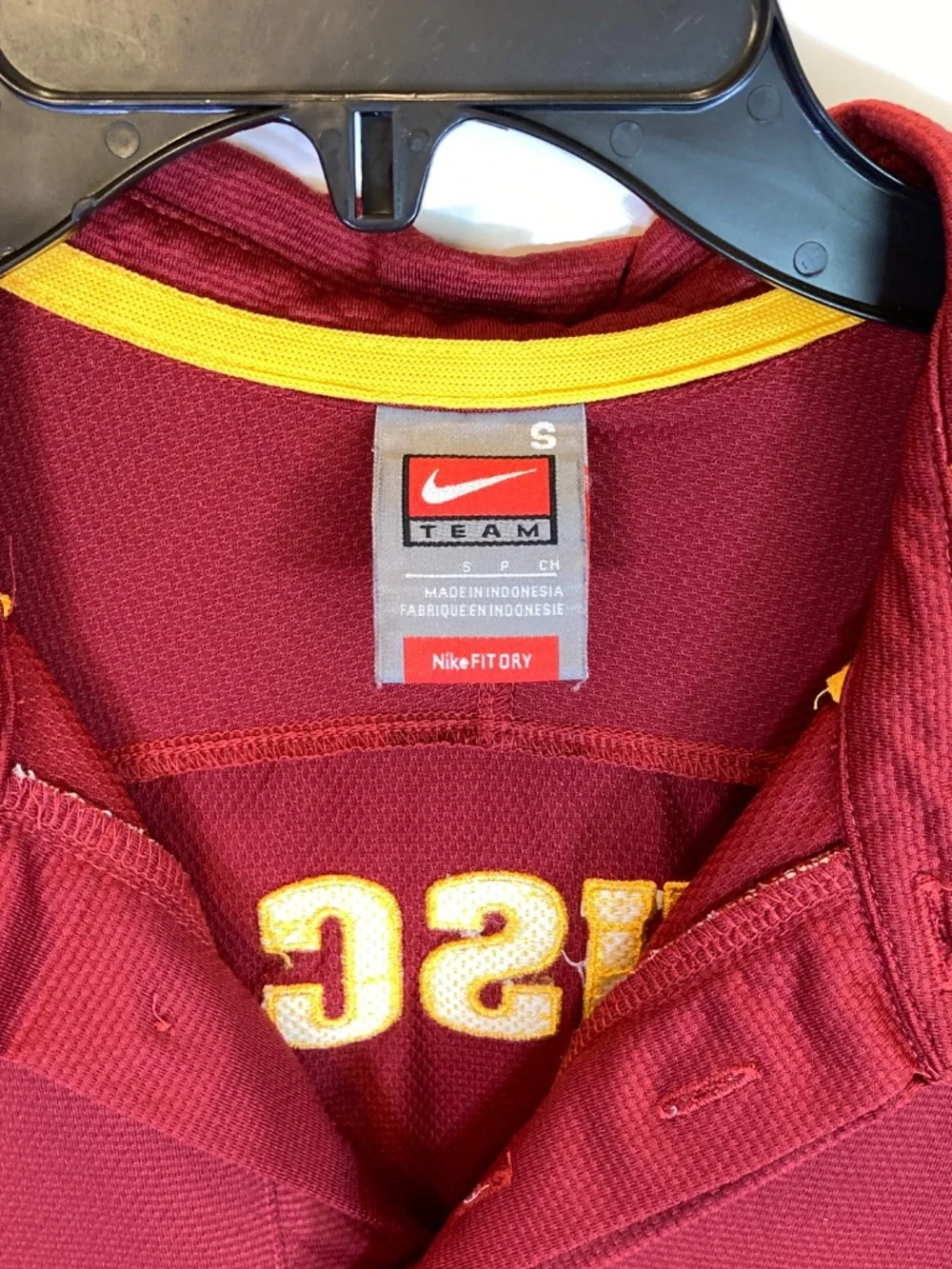 USC Trojans NIKE Dri-Fit Coaches Look Short Sleeve Shirt Sz S